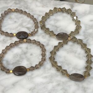 Bundle for Butterfly185 - 4 Smoky Quartz Crystal Bracelets 7”